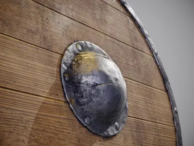 Round shield Free low-poly 3D model