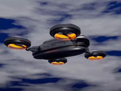 SCI-FI 3D drone for gaming or movie assets Low-poly 3D model