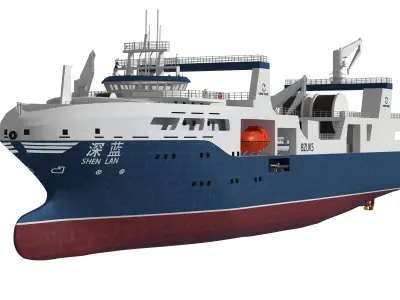 Deep Blue a Fishery Harvesting and Processing Vessel Research 3D model