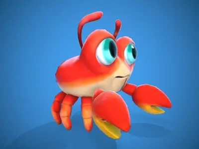 cartoon little crab Low-poly 3D model purchase