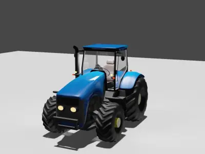 Low poly Trucktar useing for your game and animation 3D model Free low-poly 3D model