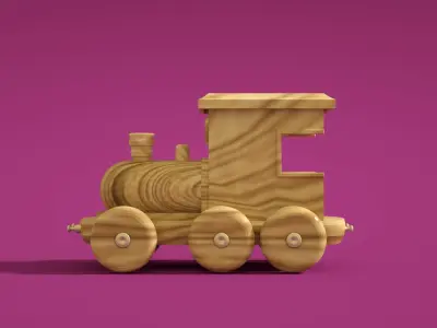 Train kids toy Low-poly 3D model