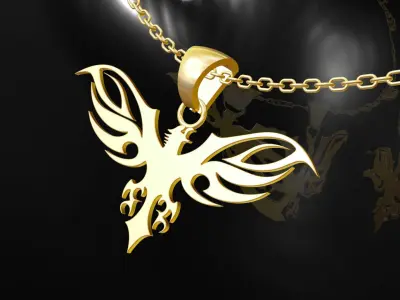 Eagle gold pendant jewelry 3D print model