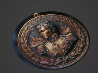 Napoleon Bonaparte Medallion 3D print model purchase