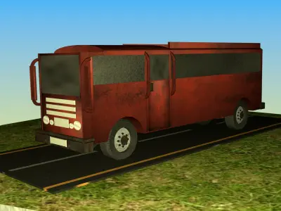 Indian Bus Model Type 5 Free low-poly 3D model