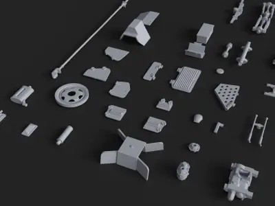 Kitbash Kit - 80 Original Star Wars Parts 3D model