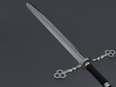 Retro sword concept Low-poly 3D model