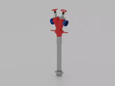 Feuerwehr Standrohr mit Systemtrenner Free 3D model