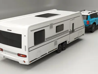  Toyota Land Cruiser 250 and Camping Caravan 