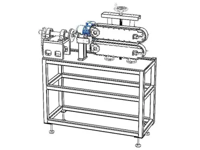 Spiral Wrap Cable Feeding and Cutting Machine 3D model