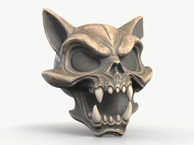 Evil Cat Skull 1 3D model