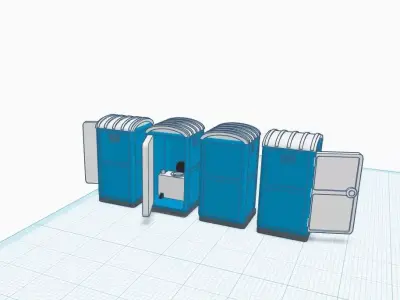 H0 Portable Toilet 1 87 Open Door  3D print model