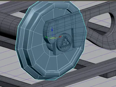 train wheels  Low-poly 3D model