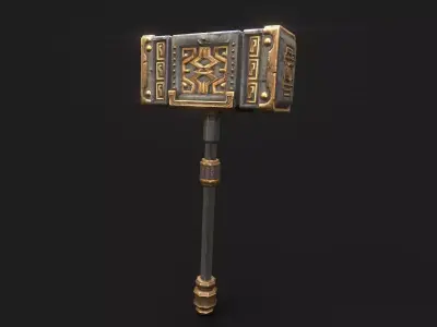 War Hammer Low-poly 3D model 2