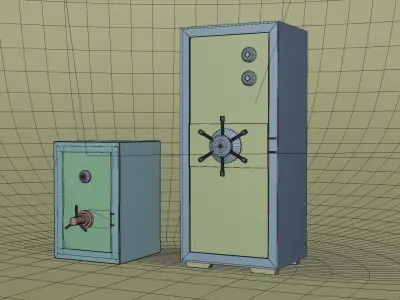 Steel safe industrial 3D model