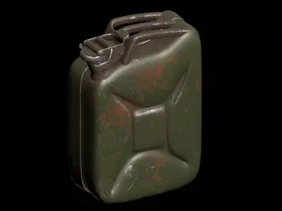 Metallic gas canister v2 3D model