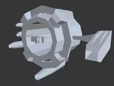 ZkS2SGun letter e Low-poly 3D model