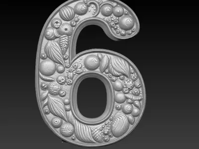 6 Number pendent locket gold  3D print model