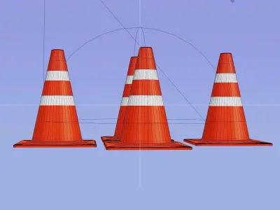 3d model of an orange cone to mark dangerous or prohibited areas 3D model
