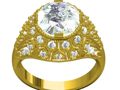 Antique Art Deco Vintage Ring 2 3D print model purchase