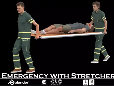 Emergency with Stretcher 3D model