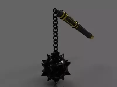 Medieval Mace Low-poly 3D model 4