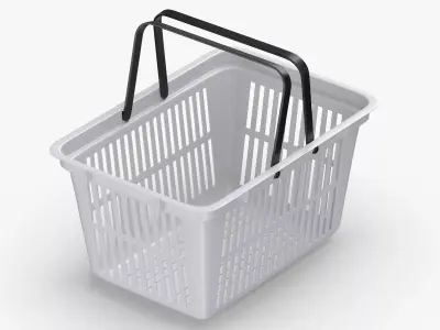 Plastic Shopping Crate 02 White 3D model