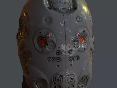 Gas mask helmet 3d model scifi Low-poly  Low-poly 3D model 78