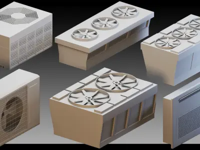 90 Industrial air conditioners- Kitbash- High detail 3d models 3D model