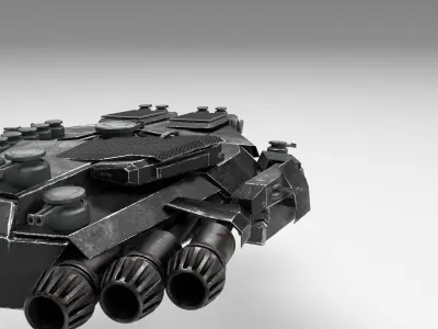 Spaceship futuristic tank Low-poly 3D model