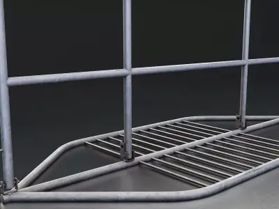 Metal Livestock Gate Barrier Low-poly 3D model