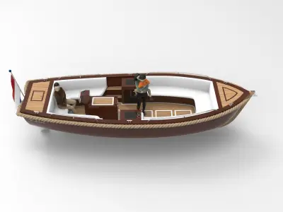 Sloepen Wooden Boat 3D model