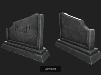 Gravestone collection 3D Model Pack