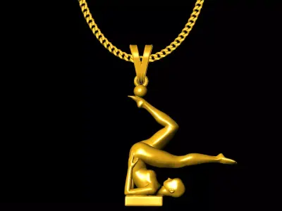 Pose Lady pendant charms - one inch pendant 3D print model