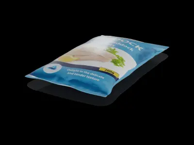 Frozen fish Frozen Haddock Fillets Low-poly 3D model