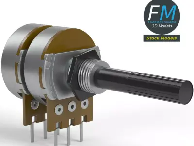 Double potentiometer 3D model