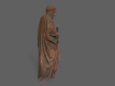 Old Man Statue Low-poly 3D model 7
