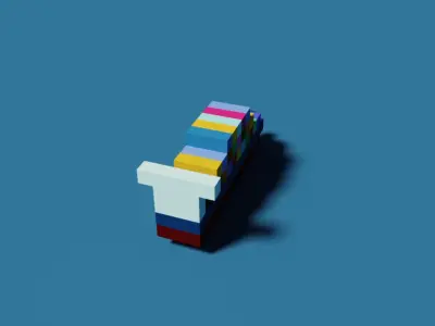 Tiny Voxel Ship 3D model