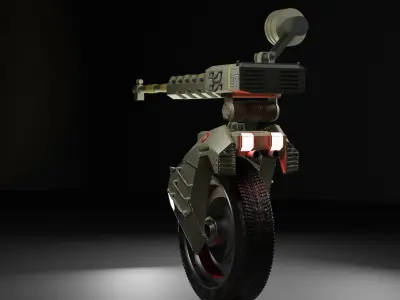 Sci Fi drone weaponized vehicle  made with  blender  3D model