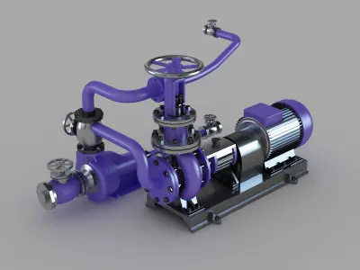 Engine motor Air Pump Valve industrial machinery lathe 3D model