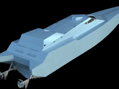 WP-18 patrol boat Low-poly 3D model