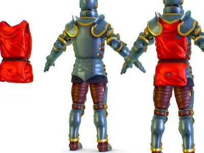 Subdivision 3D Men The Heavy Knight Low-poly 3D model purchase