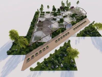 public park-Private Park Landscape 3D model 15