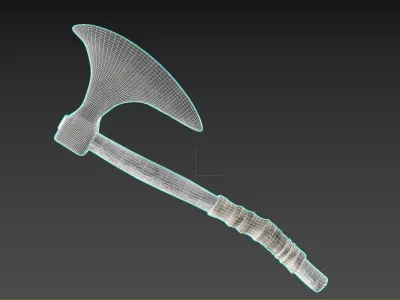 War Axe Low-poly 3D model 2