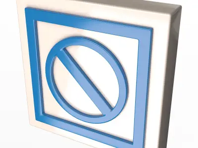 Warning symbol minus Low-poly 3D model