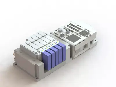 Bloco Manifold SMC SS5Y5 10S6F51 06B Block 3D model
