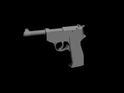 Pistol Wehrmacht P38 Low-poly 3D model