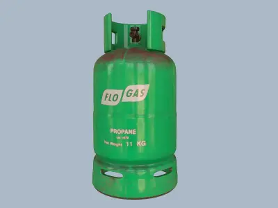 Gas Cylinder Teal Low-poly 3D model