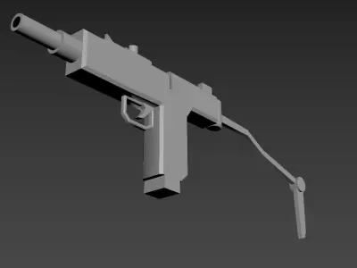 Low Poly 3D Model Of UZI Free low-poly 3D model