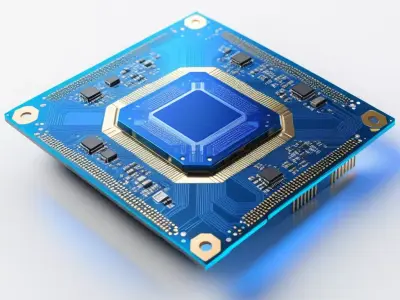 Modern Computer Chip Circuit Board 3D model